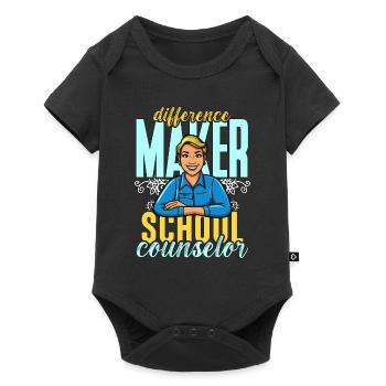 School Counselor Difference Maker School Therapist - Baby Premium Kurzarmbody - Schwarz - Vorne