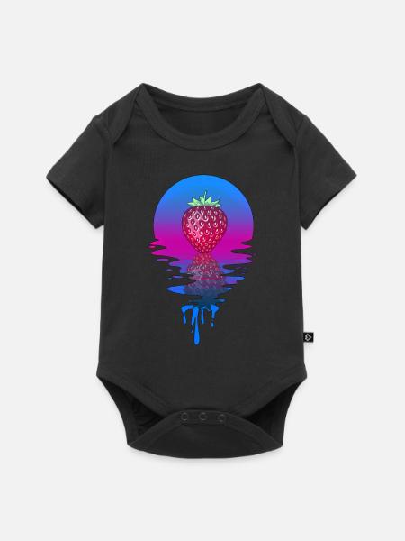 Sunset Strawberry - Baby Premium Kurzarmbody - Schwarz