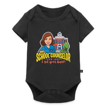 Conseiller scolaire J’ai votre thérapeute pour le dos - Body à manches courtes Premium Bébé - noir - Devant