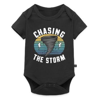 Découvrez le monde fascinant de la chasse aux tornades - Body à manches courtes Premium Bébé - noir - Devant