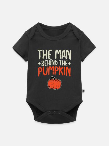 Mann hinter dem Kürbis - Baby Premium Kurzarmbody - Schwarz