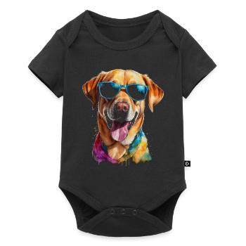 Labrador Retriever Sunglasses Dog Design Print - Baby Premium short-sleeve bodysuit - black - Front