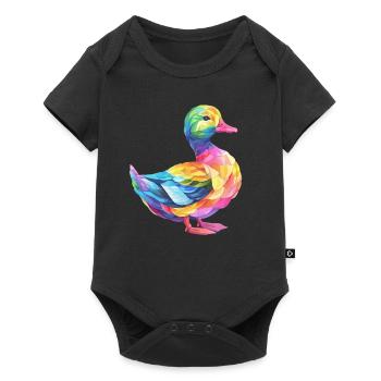 Canard coloré oeuvre Vibrant Coloré - Body à manches courtes Premium Bébé - noir - Devant