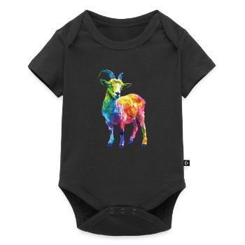 Colorful Goat Abstract Art for Animal Lovers - Baby Premium short-sleeve bodysuit - black - Front