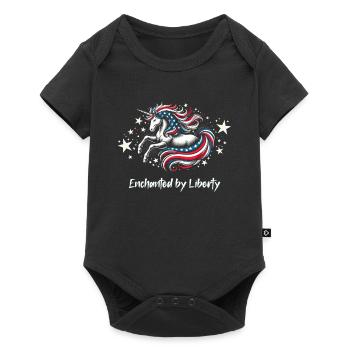 Magical Patriotism American Unicorn USA - Baby Premium short-sleeve bodysuit - black - Front