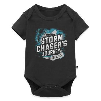 Découvrez le monde fascinant de la chasse aux tornades - Body à manches courtes Premium Bébé - noir - Devant
