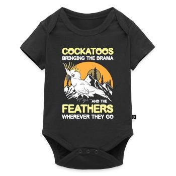 Cockatoos Bringing The Drama And The Feathers - Baby Premium Kurzarmbody - Schwarz - Vorne