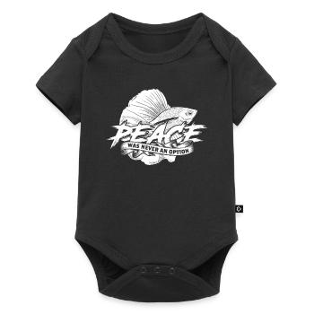 Kampffisch Peace Was Never An Option - Baby Premium Kurzarmbody - Schwarz - Vorne
