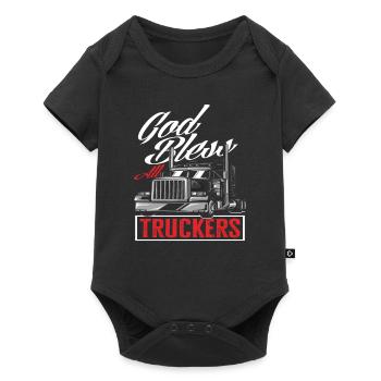 Que Dieu bénisse les camionneurs - Body à manches courtes Premium Bébé - noir - Devant