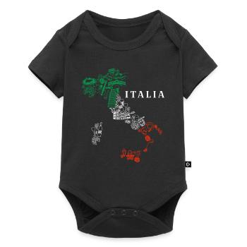 Carte de l’Italie Italien Italien - Body à manches courtes Premium Bébé - noir - Devant