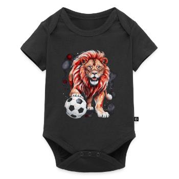 Lion Football Colorful Switzerland Animal Design Print - Baby Premium short-sleeve bodysuit - black - Front