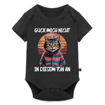 Drôle de chat qui dit Ne me regarde pas dans ça - Body à manches courtes Premium Bébé - noir - Devant