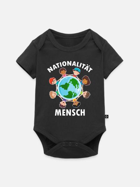 gegen Rassismus, gegen Rechts, gegen Nazis, Liebe - Baby Premium Kurzarmbody - Schwarz
