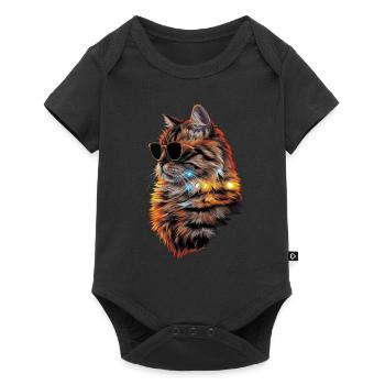 Sonnenbrille mit Perserkatze Geschenk - Baby Premium Kurzarmbody - Schwarz - Vorne