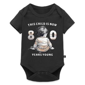 Child 80th Birthday - Baby Premium short-sleeve bodysuit - black - Front