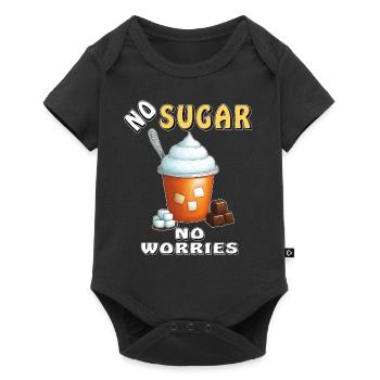 NO SUGAR NO WORRIES - Baby Premium short-sleeve bodysuit - black - Front