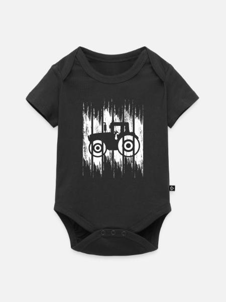 Trecker Zeichnung - Baby Premium Kurzarmbody - Schwarz