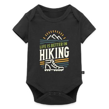 Das Leben ist besser in Wanderschuhen - Baby Premium Kurzarmbody - Schwarz - Vorne