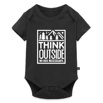 Denken Sie außerhalb. Keine Box notwendig - Baby Premium Kurzarmbody - Schwarz - Vorne