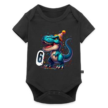 T Rex Dinosaur 6th Birthday Kids Birthday - Baby Premium short-sleeve bodysuit - black - Front