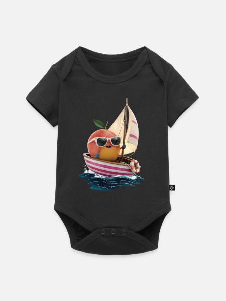 Obst Grapefruit Bootfahren Geschenk - Baby Premium Kurzarmbody - Schwarz