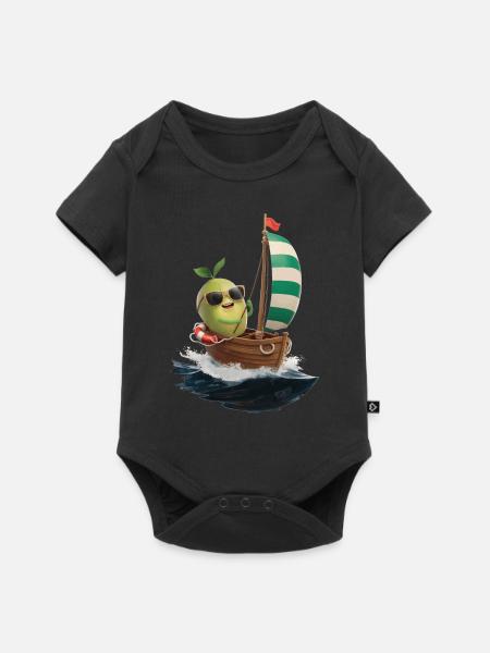 Frucht Guave Bootfahren Geschenk - Baby Premium Kurzarmbody - Schwarz