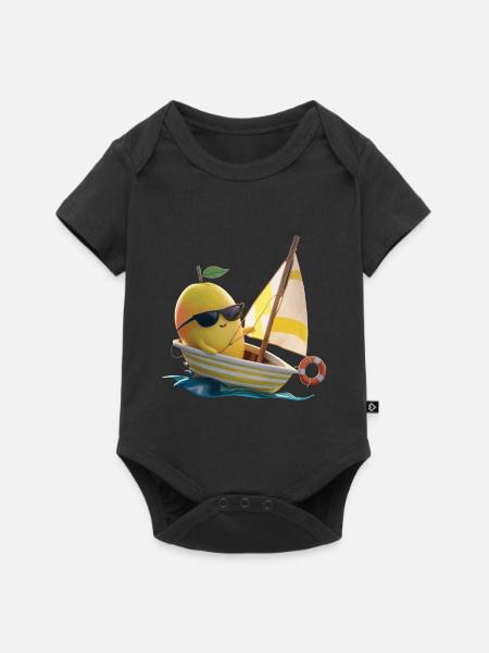 Obst Mango Bootfahren Geschenk - Baby Premium Kurzarmbody - Schwarz