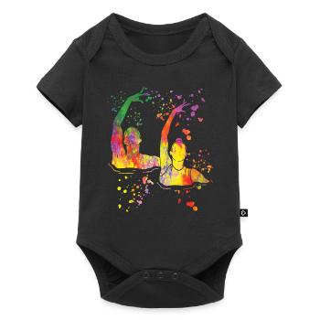 Artistic Swim Team Synchronschwimmen - Baby Premium Kurzarmbody - Schwarz - Vorne