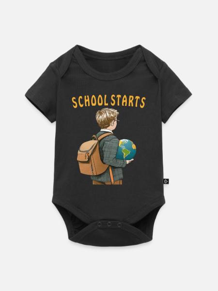 SCHOOL STARTS - Baby Premium Kurzarmbody - Schwarz