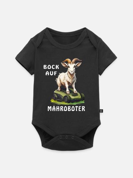 ZIEGE BOCK AUF MÄHROBOTER - Baby Premium Kurzarmbody - Schwarz