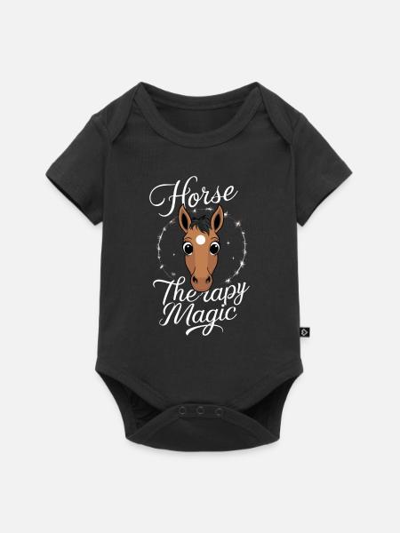 Heilung Durch Pferdetherapie Und Therapeutisches - Baby Premium Kurzarmbody - Schwarz