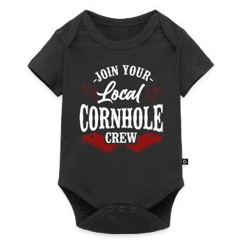 Cornhole Team Bean Bag Player - Baby Premium Kurzarmbody - Schwarz - Vorne