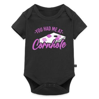 Joueur de sac de haricots de l’équipe Cornhole - Body à manches courtes Premium Bébé - noir - Devant