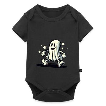 Funny Vintage Ghost Retro Art Style Halloween - Baby Premium short-sleeve bodysuit - black - Front