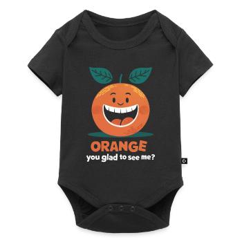 Lustiges Orangenfrucht Geschenk - Baby Premium Kurzarmbody - Schwarz - Vorne