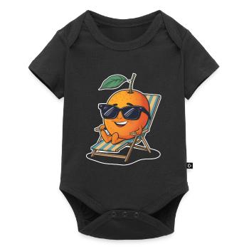 Lustiges Orangenfrucht Geschenk - Baby Premium Kurzarmbody - Schwarz - Vorne