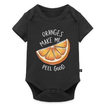 Lustiges Orangenfrucht Geschenk - Baby Premium Kurzarmbody - Schwarz - Vorne