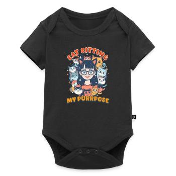 Cat Sitter Cat Sitting: My Purrpose - Baby Premium short-sleeve bodysuit - black - Front