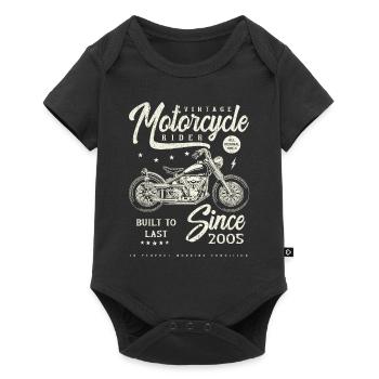Vintage Motorcycle Bikers Motorbike Birthday 2005 - Baby Premium short-sleeve bodysuit - black - Front