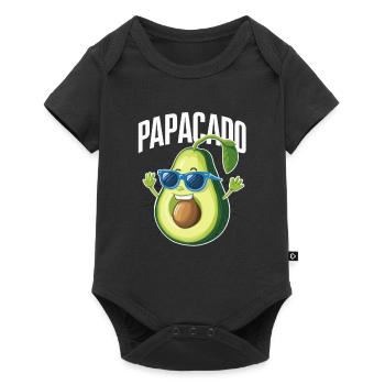 Papacado Spaß Avocado Cartoon Charakter - Baby Premium Kurzarmbody - Schwarz - Vorne