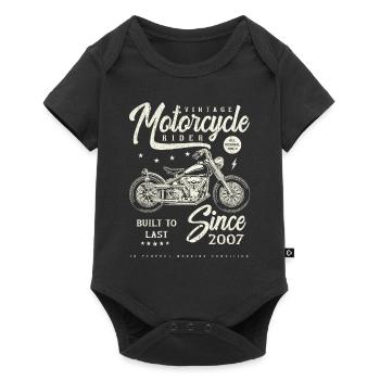 Vintage Motorcycle Bikers Motorbike Birthday 2007 - Baby Premium short-sleeve bodysuit - black - Front