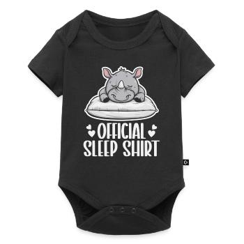 Official Sleeping House Rhino PJ Sleeping Nickering - Baby Premium short-sleeve bodysuit - black - Front