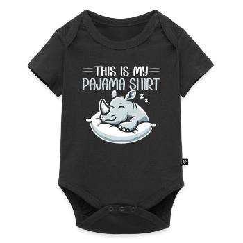 Officiel Sleeping House Rhino PJ Sleeping Nickering - Body à manches courtes Premium Bébé - noir - Devant