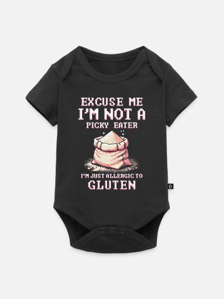 Glutenallergie Glutenunverträglichkeit - Baby Premium Kurzarmbody - Schwarz