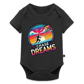 Chase Dreams Drachenfliegen - Baby Premium Kurzarmbody - Schwarz - Vorne