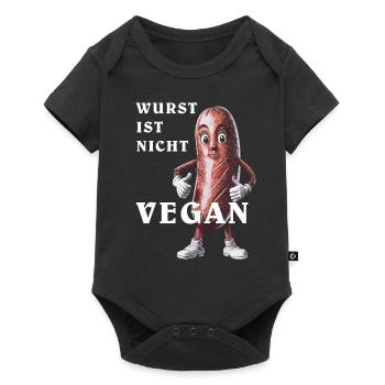 LA SAUCISSE N’EST PAS VÉGÉTALIENNE - Body à manches courtes Premium Bébé - noir - Devant