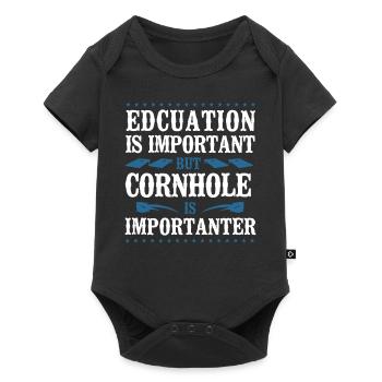 Cornhole Team Bean Bag Player - Baby Premium Kurzarmbody - Schwarz - Vorne