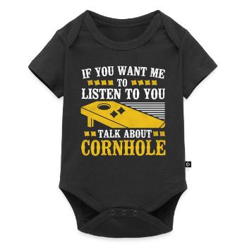 Joueur de sac de haricots de l’équipe Cornhole - Body à manches courtes Premium Bébé - noir - Devant