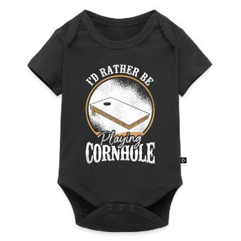 Cornhole Team Bean Bag Player - Baby Premium Kurzarmbody - Schwarz - Vorne