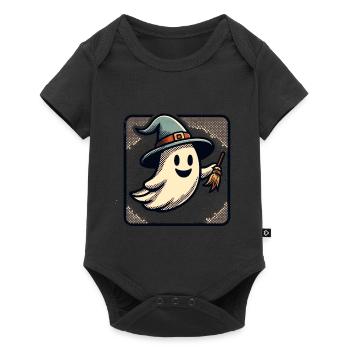 Funny Witch Ghost Witches Broom Halloween Party - Baby Premium short-sleeve bodysuit - black - Front